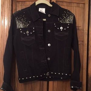 Black studded denim jacket